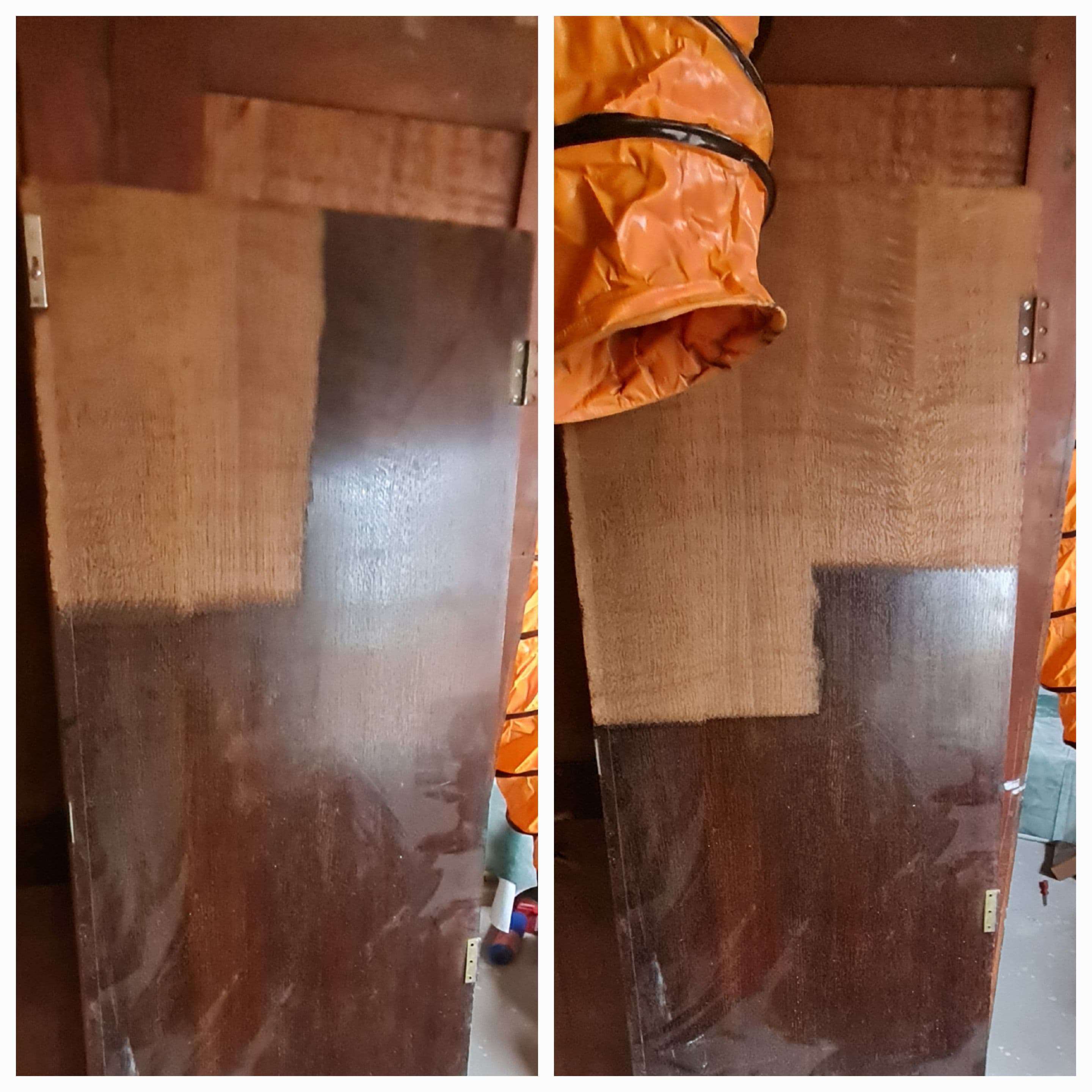 Stylised illustration of a dark coated timber beam alongside a bright clean beam